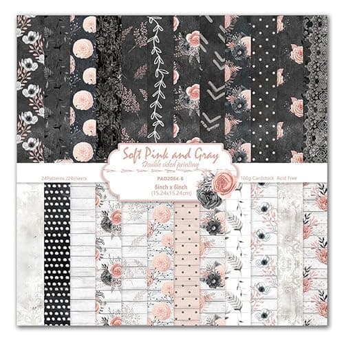 Vintage Scrapbook Paper Pad, 6x6 Shabby Chic Lace Texture Aesthetic Craft Paper, Decorative Junk Journal Supplies for Mixed Media, Card Making, Decoupage & DIY Art (Dusk) - Image 1