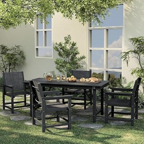 UDPATIO HDPE Patio Dining Set, Heavy Duty Extra-Wide Outdoor Table and Chairs with 360 lb Load Capacity, Easy to Assembly, All-Weather Seating for Patio, Pool, Garden, Backyard - Image 1