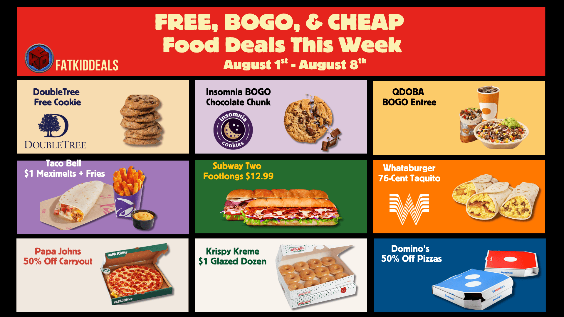 Free, BOGO, and Cheap Food Deals This Week: August 1-8