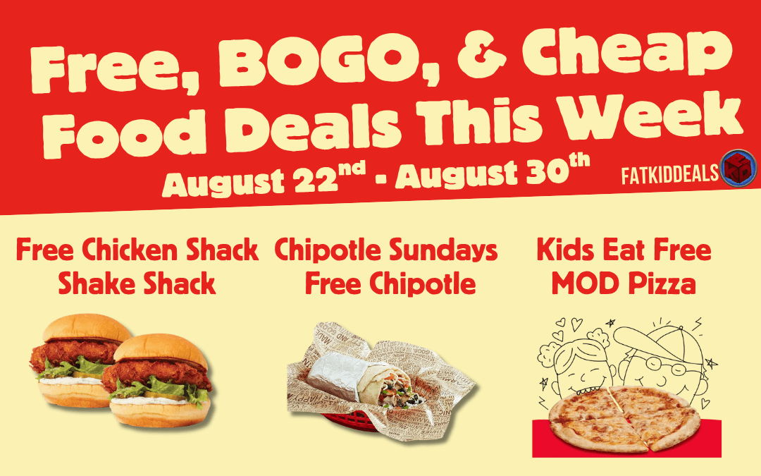 Free, BOGO, and Cheap Food Deals for August 22nd-30th