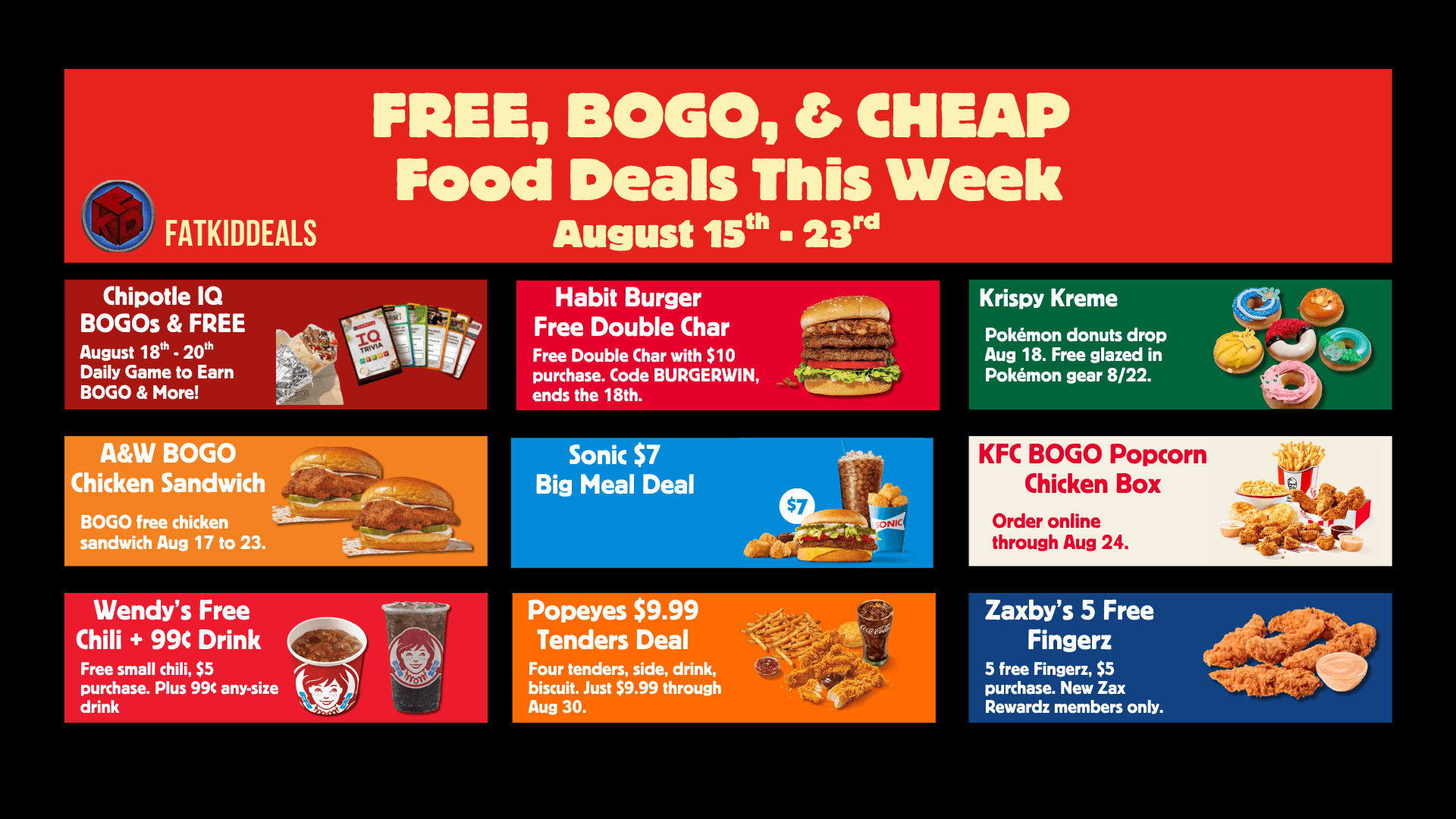 Free, BOGO, and Cheap Food Deals This Week: August 15-23