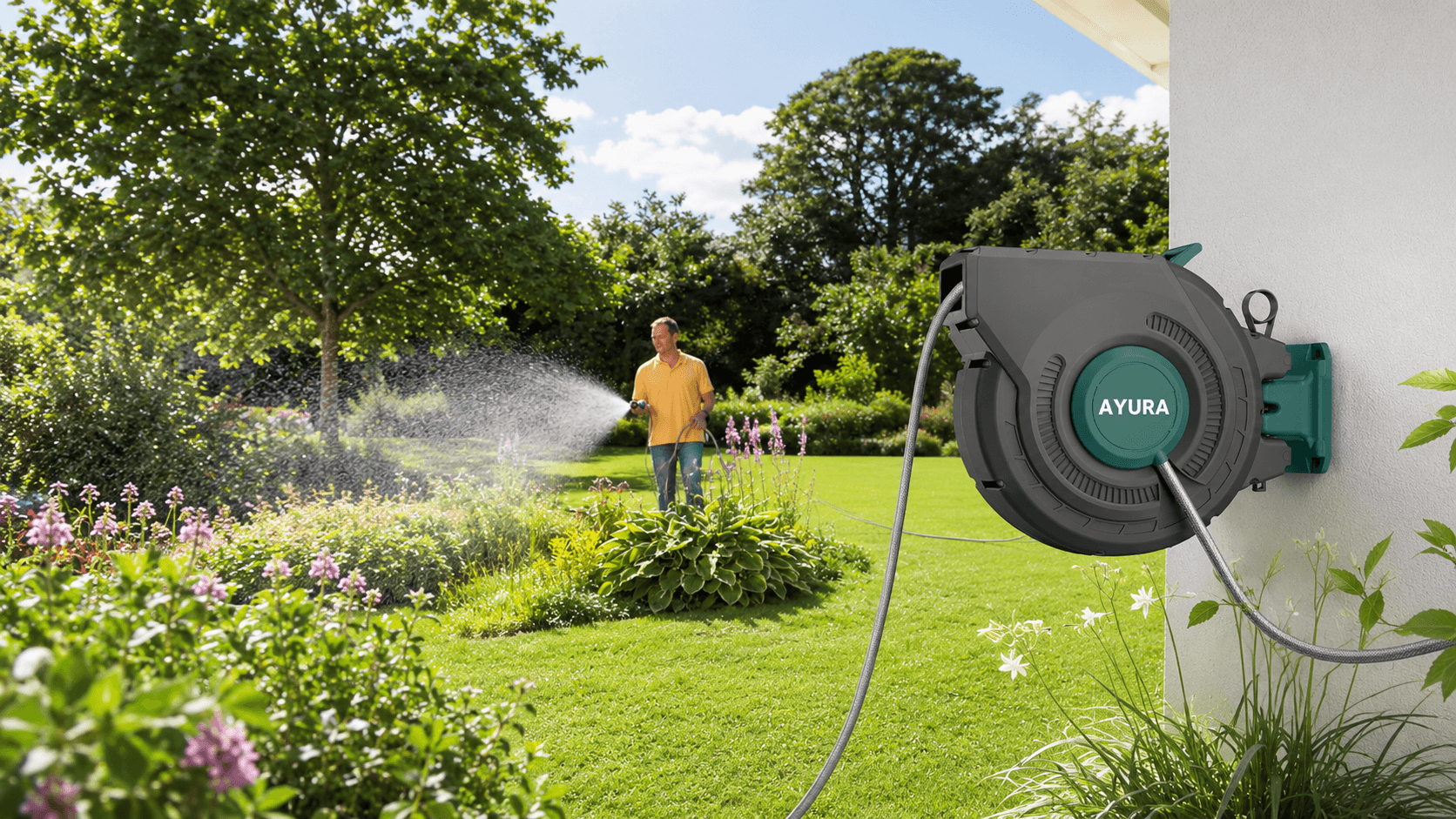 100-Foot Retractable Garden Hose Reel Is 65% Off on Amazon