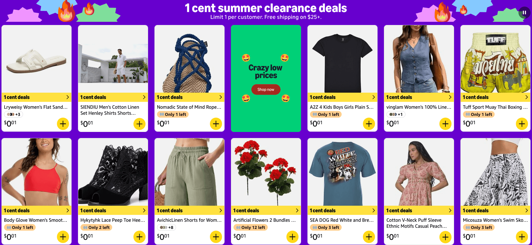 Amazon Haul Is Selling Stuff for 1 Cent Right Now