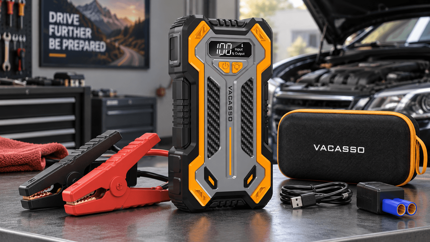 Portable Car Jump Starter With Emergency Light Is 50% Off