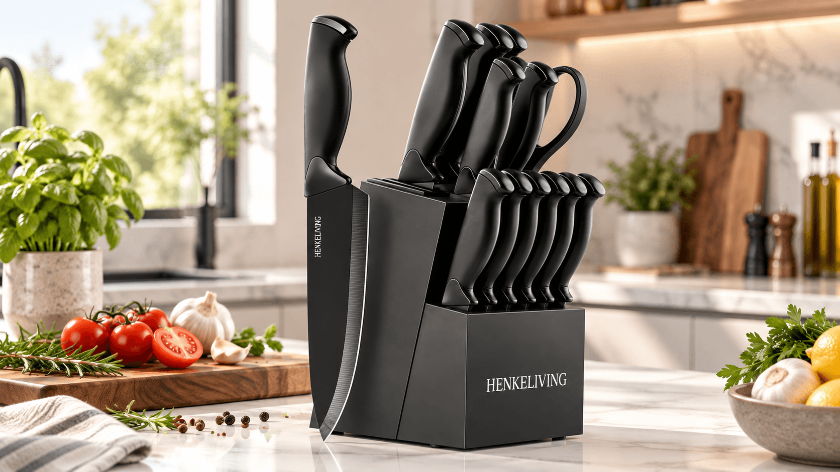 14-Piece Kitchen Knife Set With Sharpener Is 50% Off