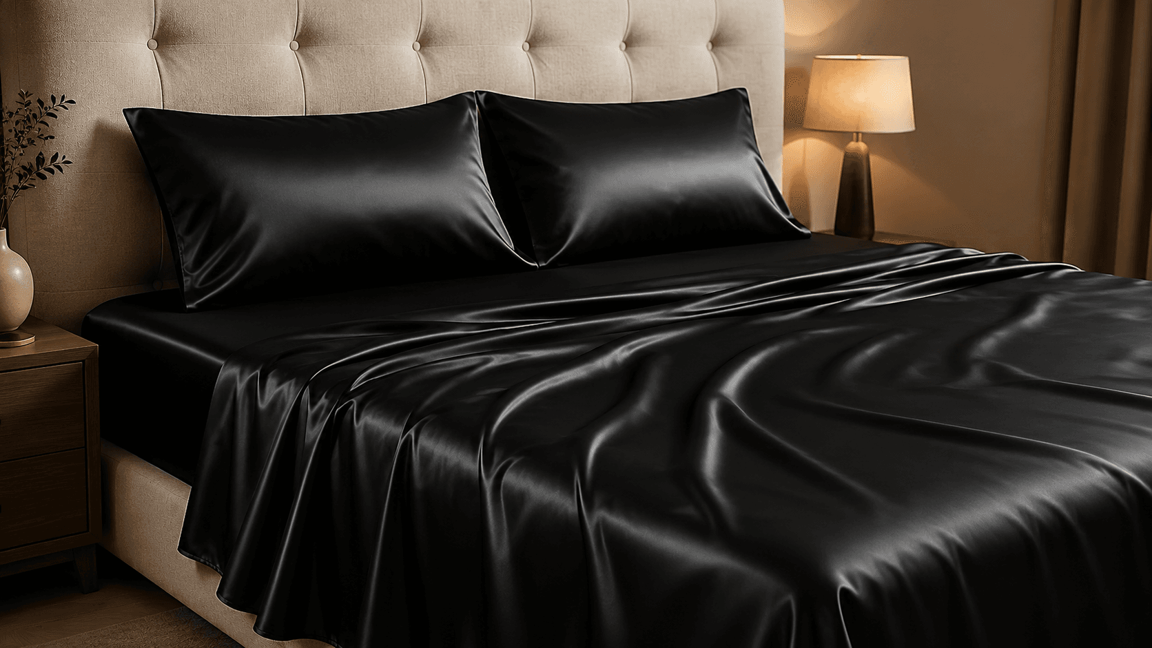 4-Piece Queen Satin Sheet Set Is 57% Off