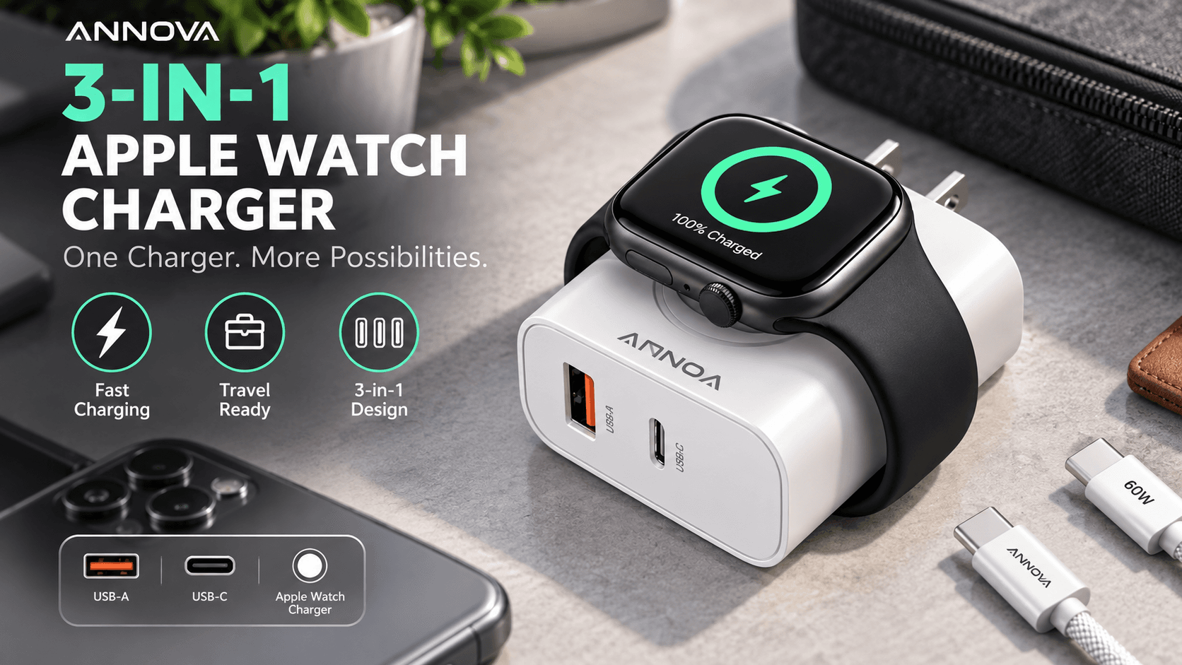 3-in-1 Apple Watch Charger With USB-C Is 50% Off