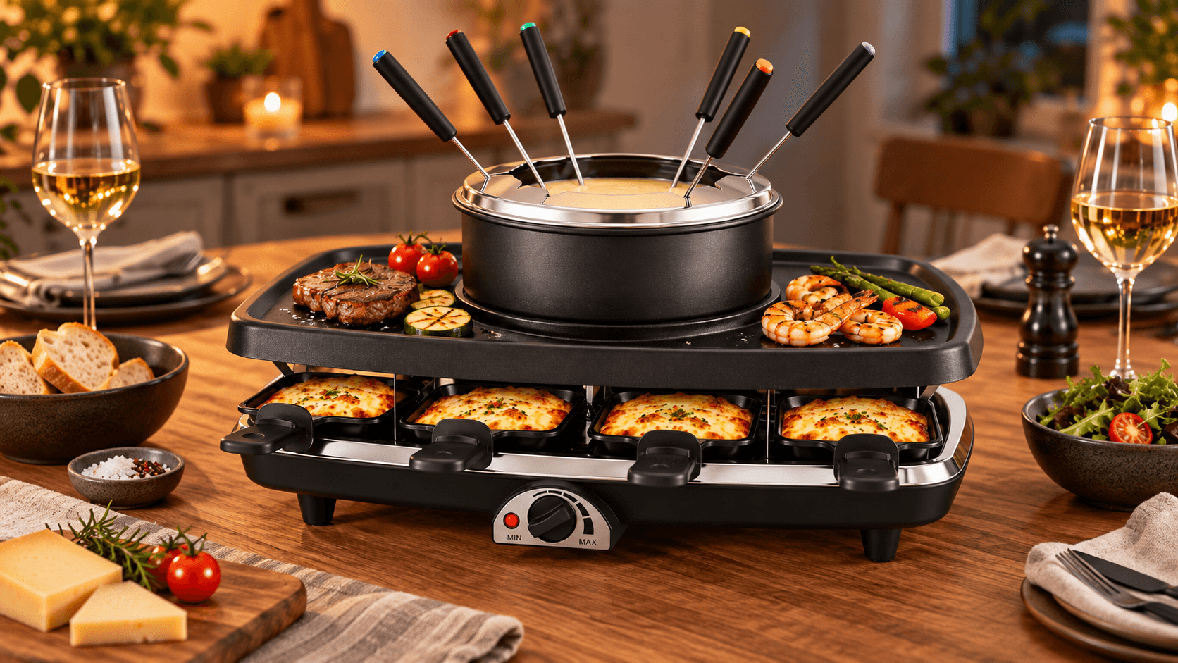 8-Person Raclette Grill and Fondue Kit Is 60% Off at $39.99