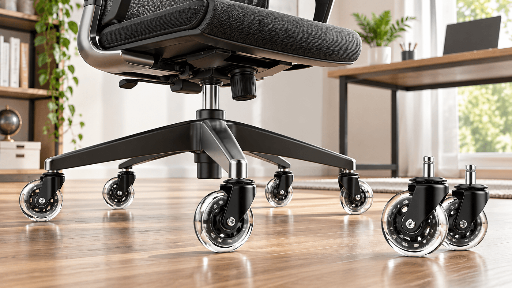 Five 3-Inch Chair Wheels for Hardwood and Carpet Are $11.99