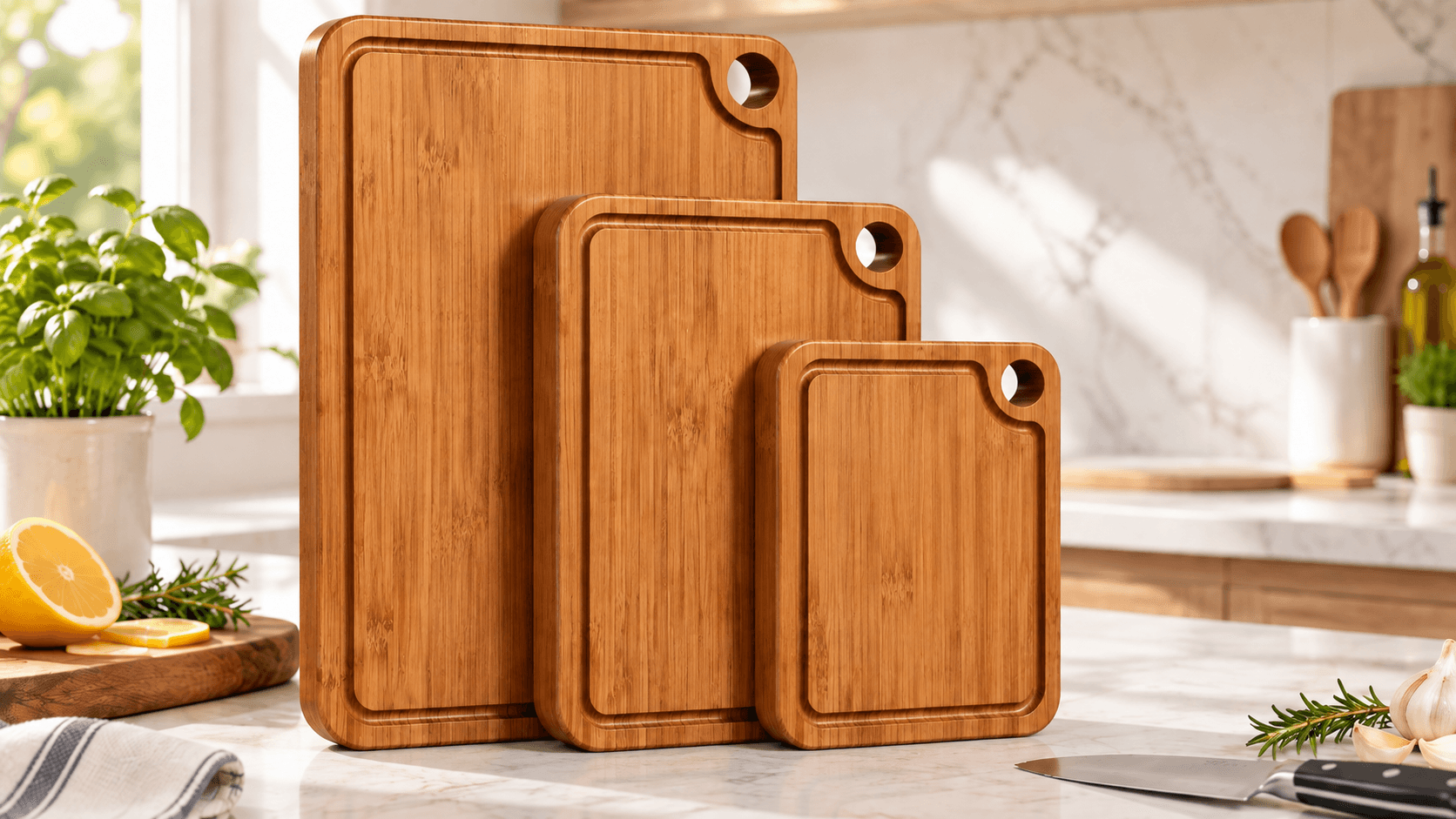 Three-Piece Bamboo Cutting Board Set Is 60% Off at $10.43